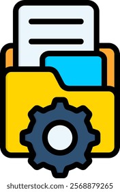 Data Management Icon Lineal Color Vector Illustration