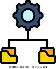 Data Management Icon Lineal Color Vector Illustration