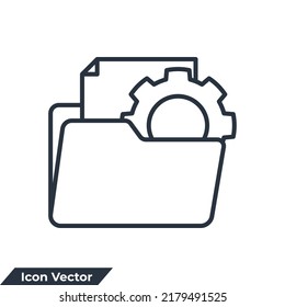 data management icon logo vector illustration. document project symbol template for graphic and web design collection