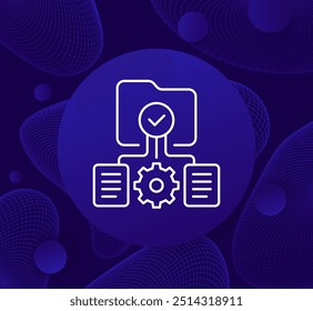 data management icon, manage documents and files line vector