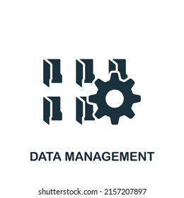 Data Management icon. Monochrome simple Industry 4.0 icon for templates, web design and infographics