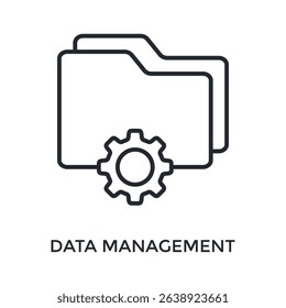 Data Management Icon Outline Style. Vector Illustration For Graphic Design