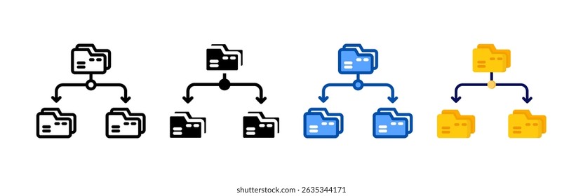 Data management icon set bundle. Multi style icon collection perfect for websites, apps, and presentations. Simple vector icon collection