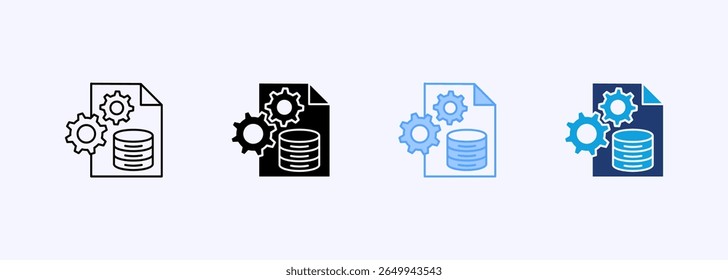 Data Management Icon Set Multiple Style Collection