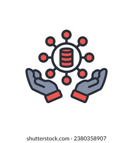 data management icon. vector.Editable stroke.linear style sign for use web design,logo.Symbol illustration.