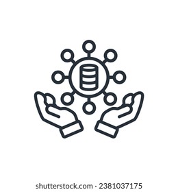data management icon. vector.Editable stroke.linear style sign for use web design,logo.Symbol illustration.
