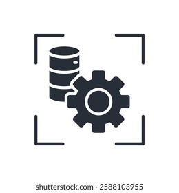 Data management icon. vector.Editable stroke.linear style sign for use web design,logo.Symbol illustration.