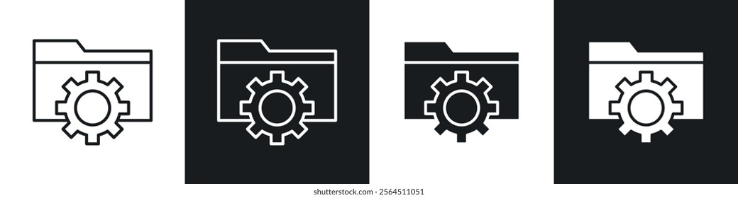 Data management icons collection in black filled and line style.