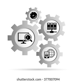 data management icons in gear buttons