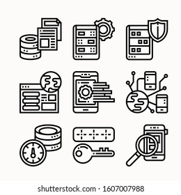 Data Management Line icons Pack vector