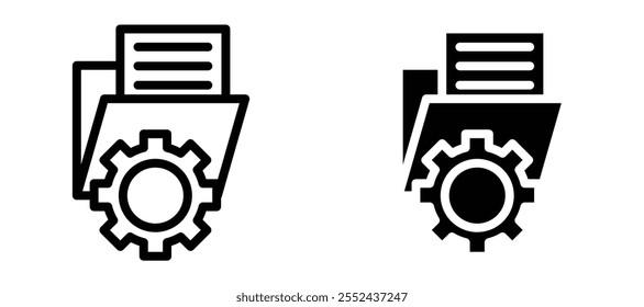 Data management liner icon vector set.
