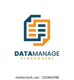 Data Management Logo Design Template Vector. Minimalist Logo Made In Linear Style