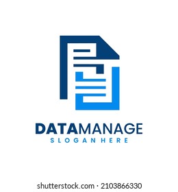 Data Management Logo Design Template Vector. Minimalist Logo Made In Linear Style