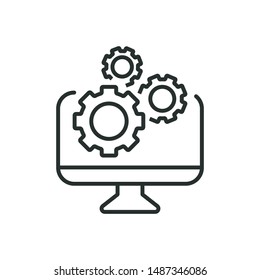 Data Management - Minimal Line Web Icon. Simple Vector Illustration. Concept For Infographic, Website Or App.