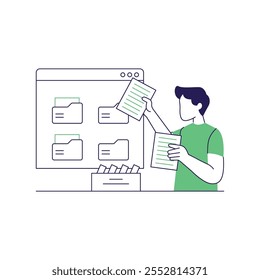 Data management and recovery system concept illustration