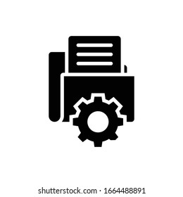 Data Management Vector Glyph Illustration. Design Development Icon.