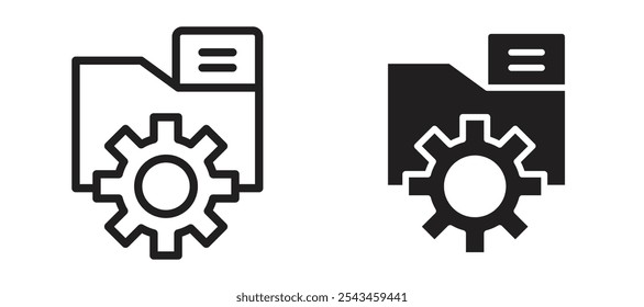 Ícone de vetor de gerenciamento de dados definido em preto.