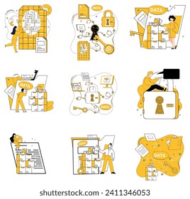 Data management vector illustration. In landscape information, data management is compass navigating uncertainty Info progress is result meticulous dance between data and analysis Accounting finds