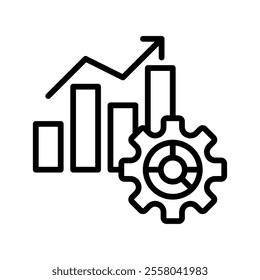 Data Management Vector Lineal Icon on white background.