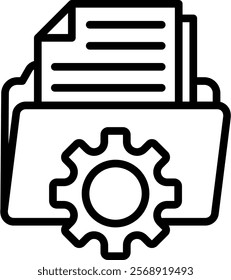 Data Management Vector Lineal Icon On White Background.