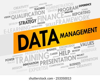 Data Management Word Cloud Business Concept Stock Vector (Royalty Free ...