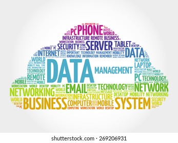 Data Management word cloud, business concept