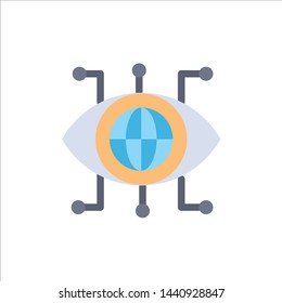 Data, Manager, Technology, Vision  Flat Color Icon. Vector icon banner Template