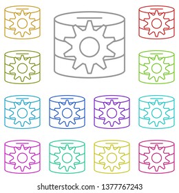data manege, database, setting multi color icon. Simple thin line, outline vector of Web Design Development icons for UI and UX, website or mobile application