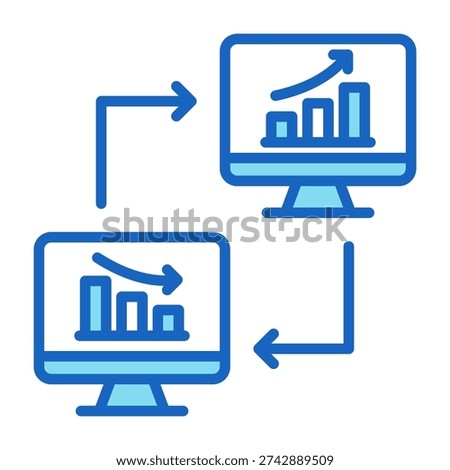 Data Manipulation Icon Blue Color Style Vector Illustration