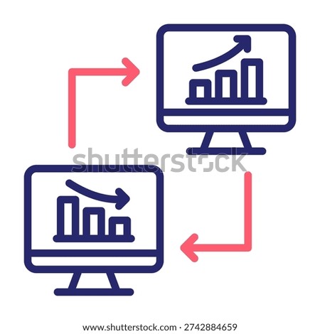 Data Manipulation Icon Line Color Style Vector Illustration