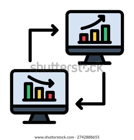Data Manipulation Icon Lineal Color Style Vector Illustration
