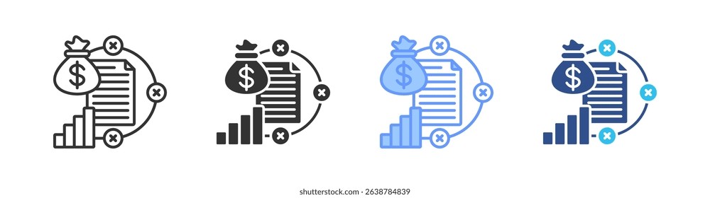 Data Manipulation Multi Style Icon Set Vector