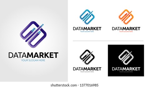  Data Market Logo Template Set