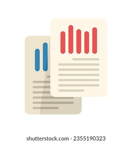 Datenmarkt-Bericht Symbol flach Vektorgrafik. Geschäftsdokument. Diagrammdatei einzeln