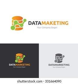 Data marketing logo,marketing logo,vector logo template