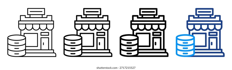 Conjunto de Colección de contorno diferente de icono de Data Mart