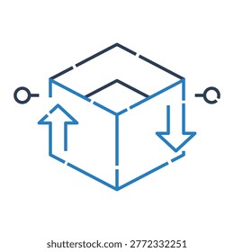 Data mart icon, data storage icon for analytics and data integration