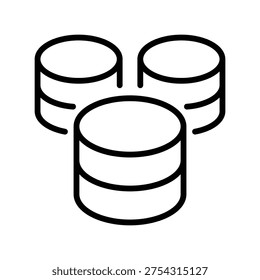 Data mart thin line icon. Organization. Data processing, information, digital technology concept. Black outline vector sign.
