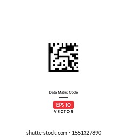 Data Matrix Code Icon. Ecommerce Isolated On White Background. With Line Style. Barcodel Icon. EPS10 - Vector