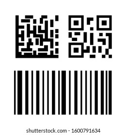 Data matrix icon, qr-code symbol , bar code sign (simple example). Obligatory marking, concept. Vector stock illustration.