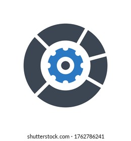 Data Menagement Related Vector Glyph Icon. Isolated on White Background. Vector Illustration.