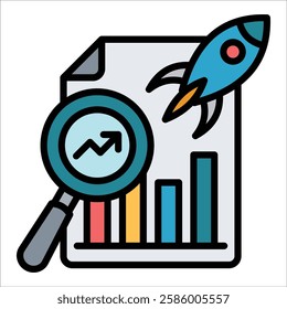 Data Metrics Icon Element For Design