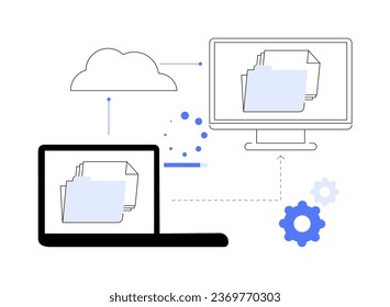 Data migration abstract concept vector illustration. Software to automate business processes, forms processing, modern IT technology, data transfer, machine learning abstract metaphor.