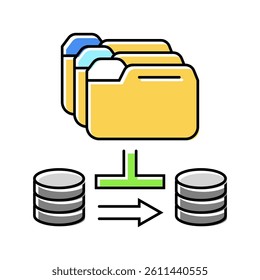 data migration analyst color icon vector. data migration analyst sign. isolated symbol illustration