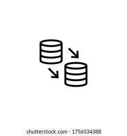 Data Migration glyph icon in black line style icon, style isolated on white background