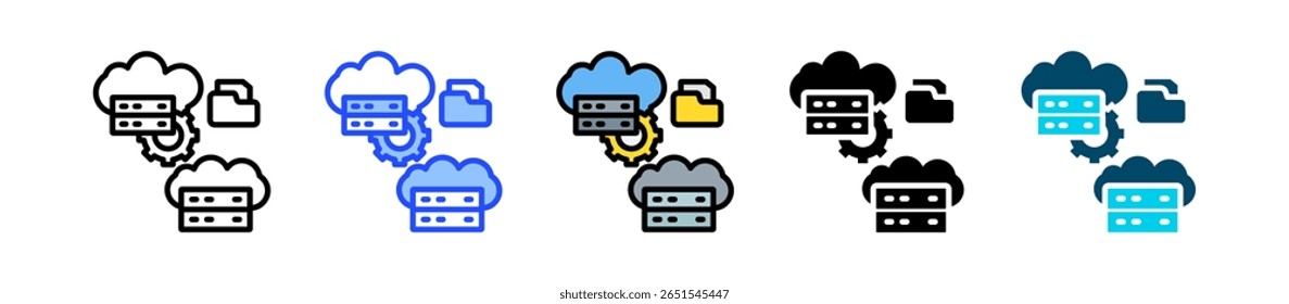 Coleta De Ícones De Migração De Dados Com Vários Estilos