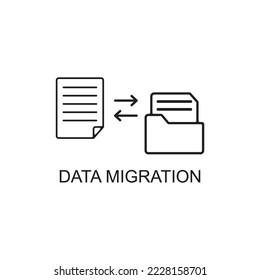 data migration icon , document icon