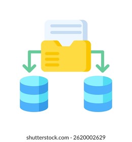 Data Migration Icon Flat Vector Illustration