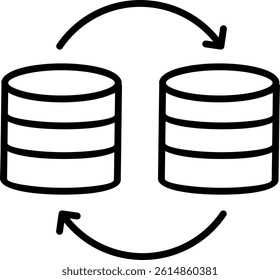 Data Migration icon line vector illustration
