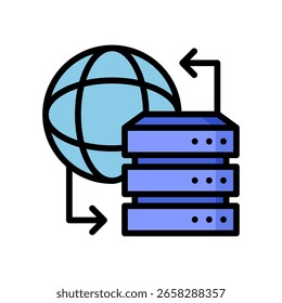 Data Migration Icon Lineal Color Vector Illustration